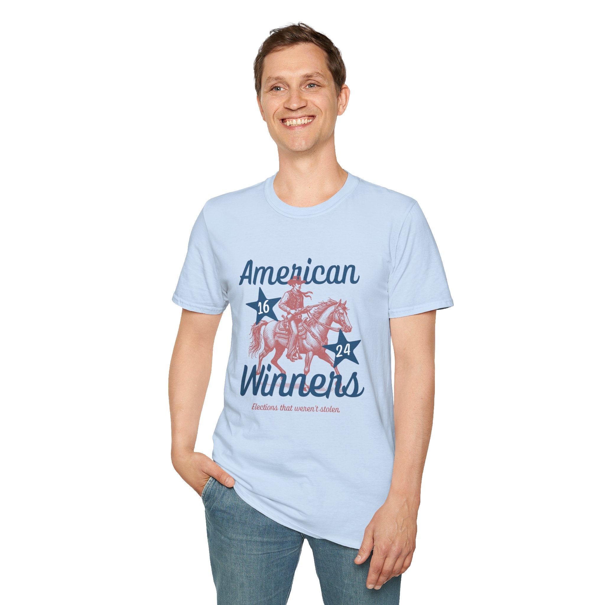 American Winners T-Shirt — Patriotic MAGA Cowboy Horse Graphic