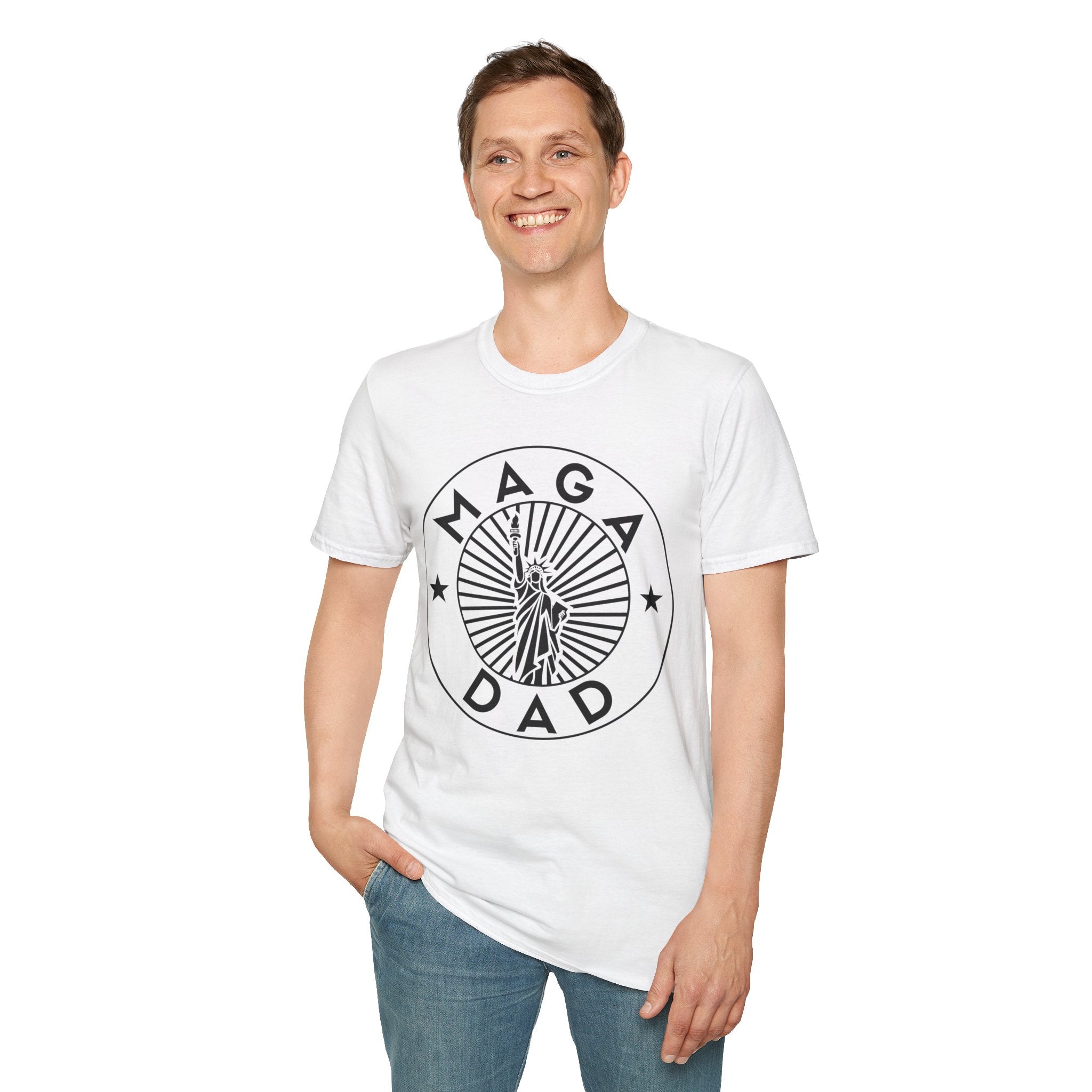 MAGA Dad T-Shirt — Patriotic Statue of Liberty Graphic Tee