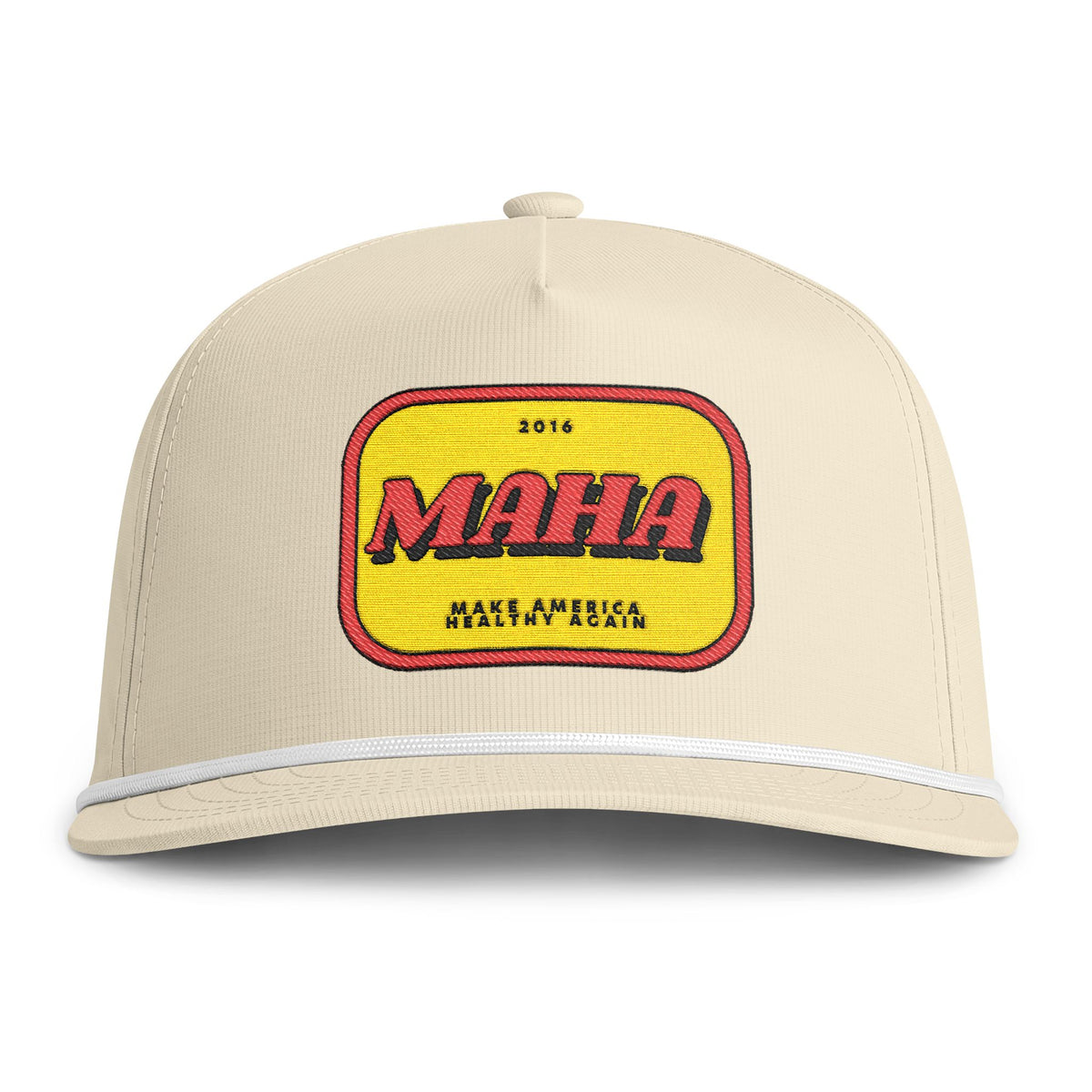 Sunwashed Rope Cap - Vintage 'MAHA' Patch Trucker Hat