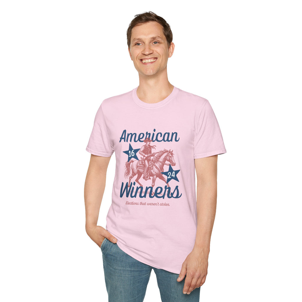 American Winners T-Shirt — Patriotic MAGA Cowboy Horse Graphic