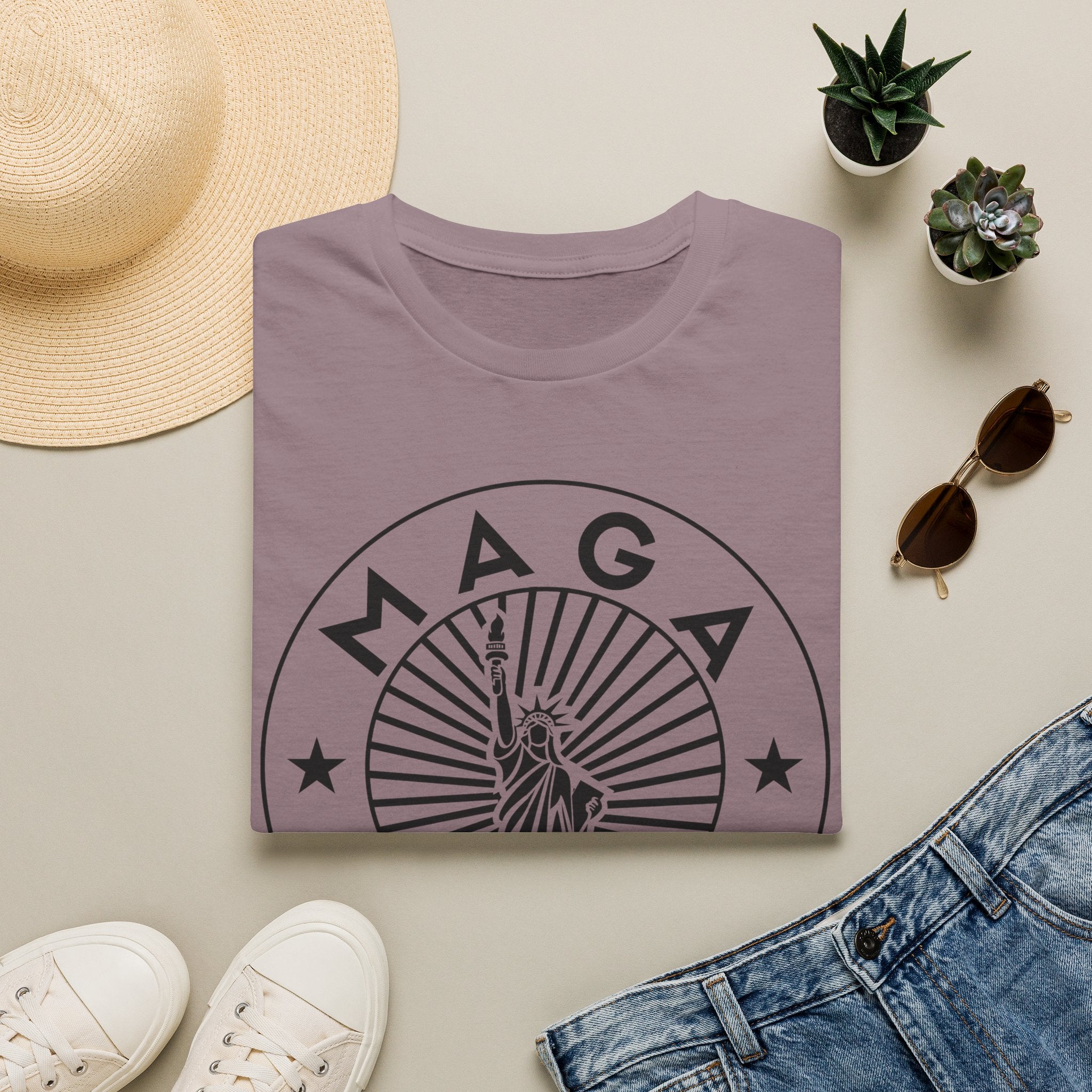 MAGA Dad T-Shirt - Patriotic Statue of Liberty Graphic Tee