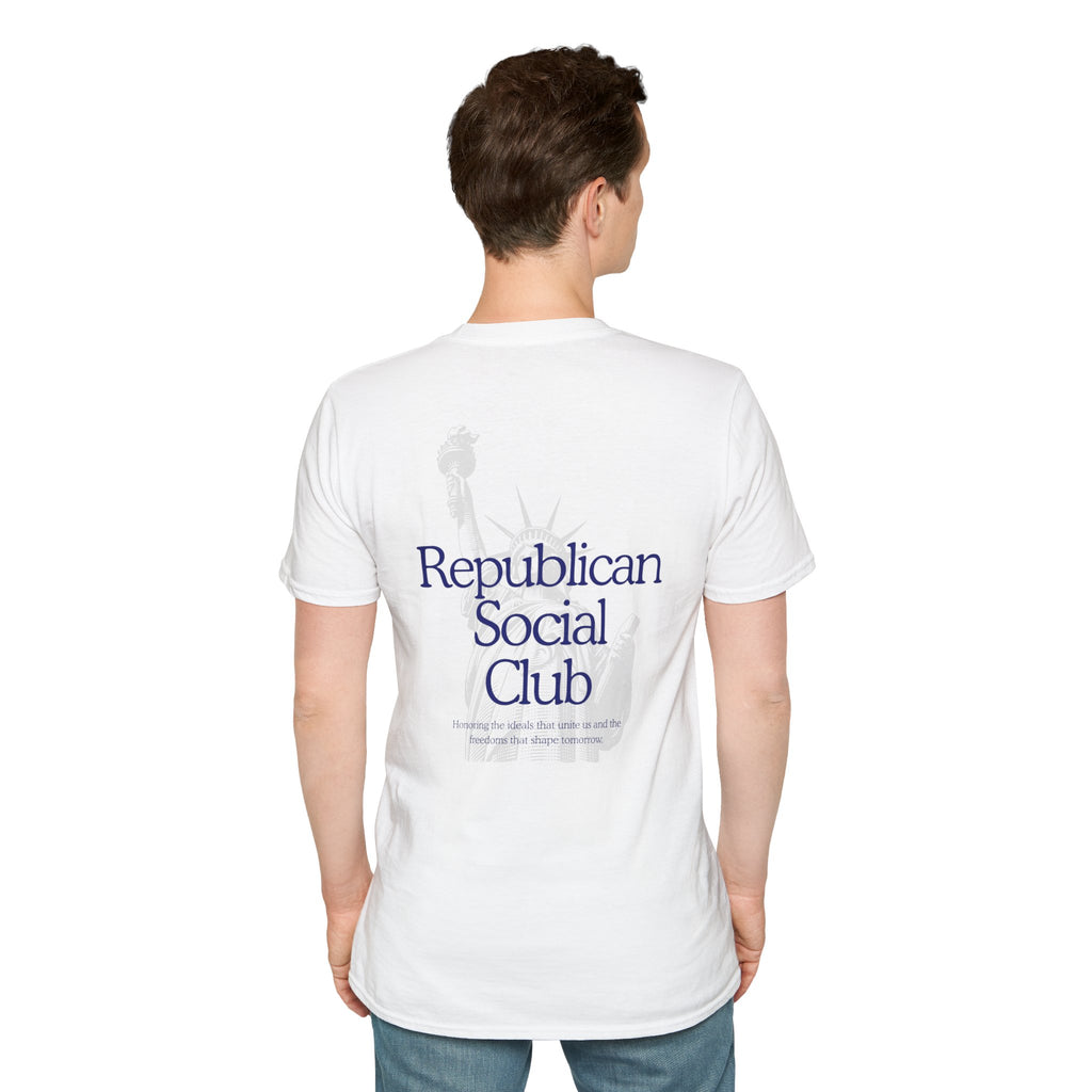 Statue of Liberty Minimalist T-Shirt - Small Chest Print, Patriotic Travel Tee