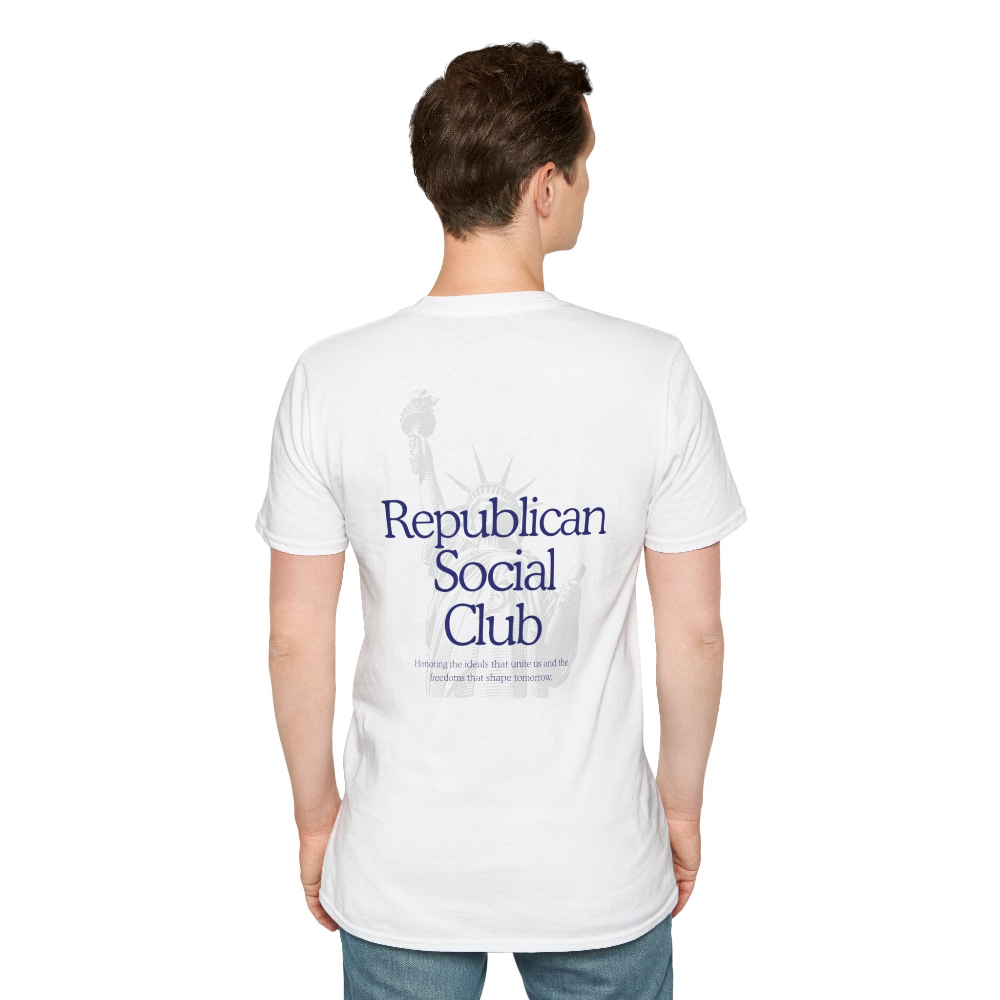 Statue of Liberty Minimalist T-Shirt - Small Chest Print, Patriotic Travel Tee