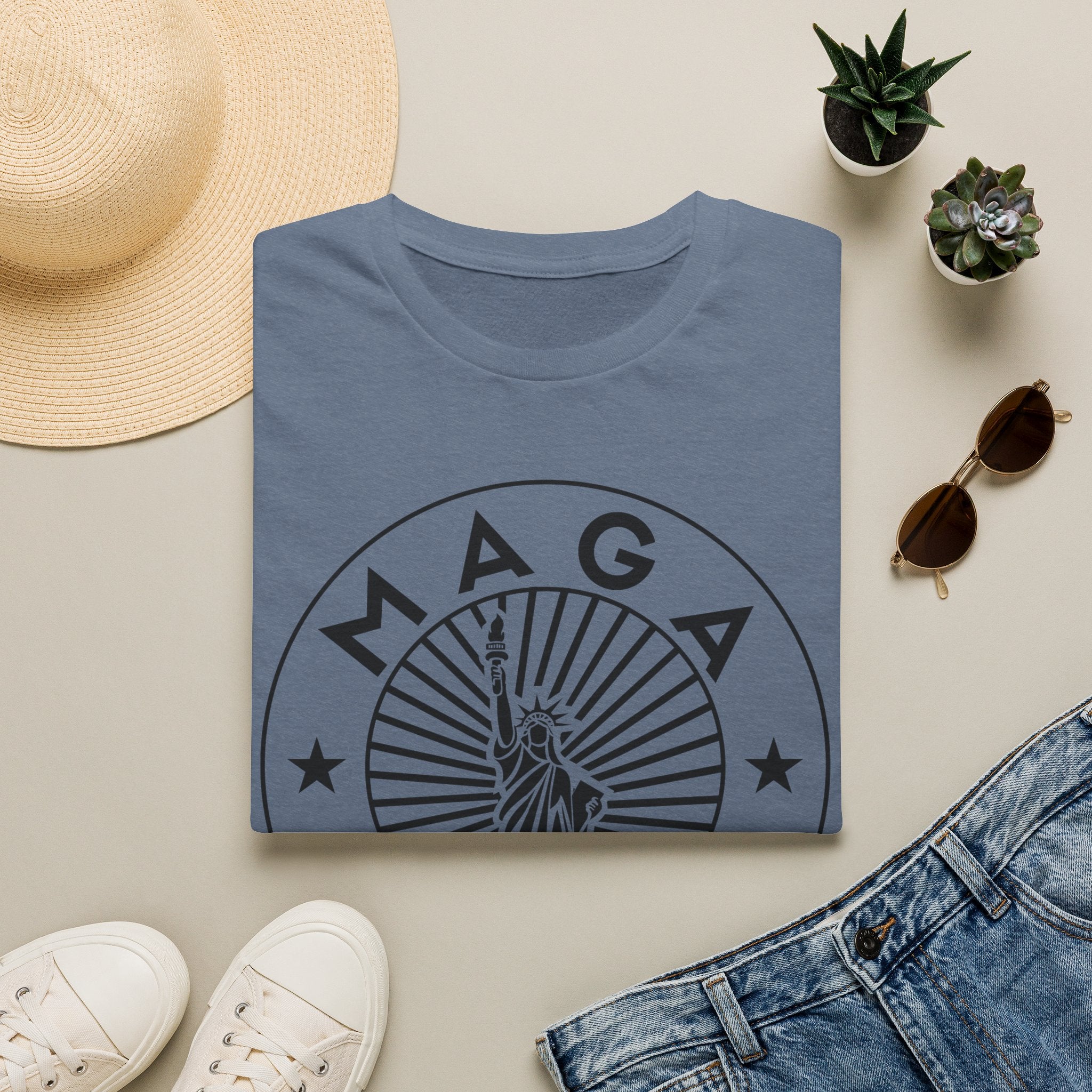 MAGA Dad T-Shirt - Patriotic Statue of Liberty Graphic Tee