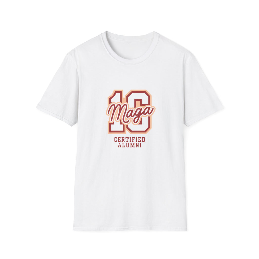 MAGA 16 Retro Collegiate T-Shirt — Certified Alumni Graphic Tee