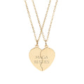 MAGA Break Apart Heart Necklace Set — Engravable Besties/BFF Split Heart Pendant (Gold or Silver)
