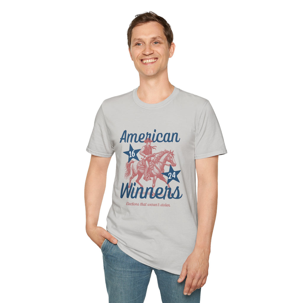 American Winners T-Shirt — Patriotic MAGA Cowboy Horse Graphic