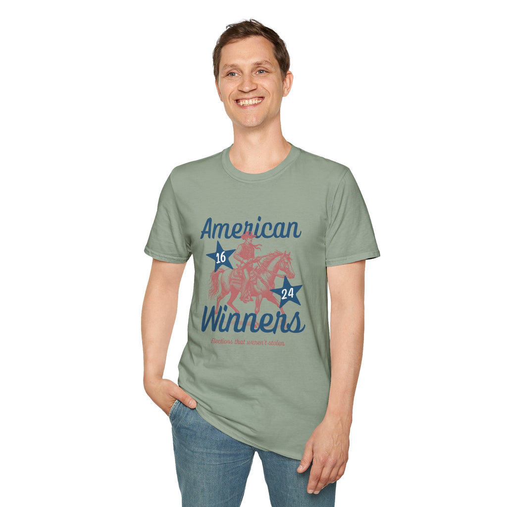 American Winners T-Shirt — Patriotic MAGA Cowboy Horse Graphic