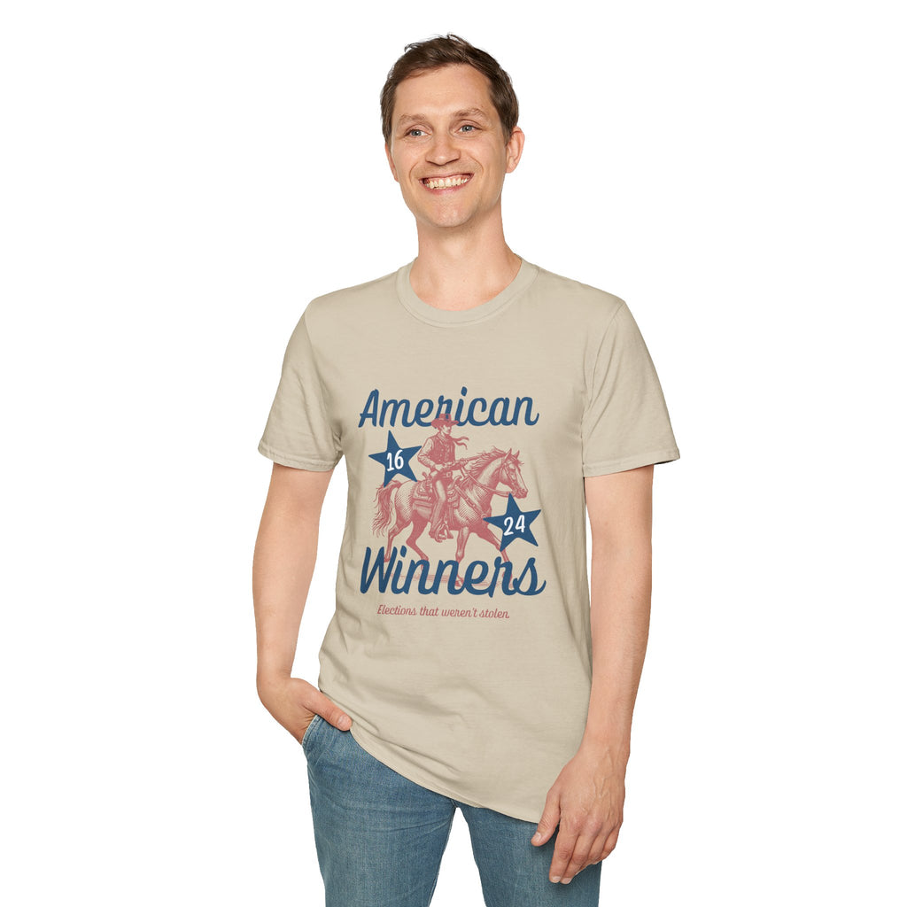 American Winners T-Shirt — Patriotic MAGA Cowboy Horse Graphic