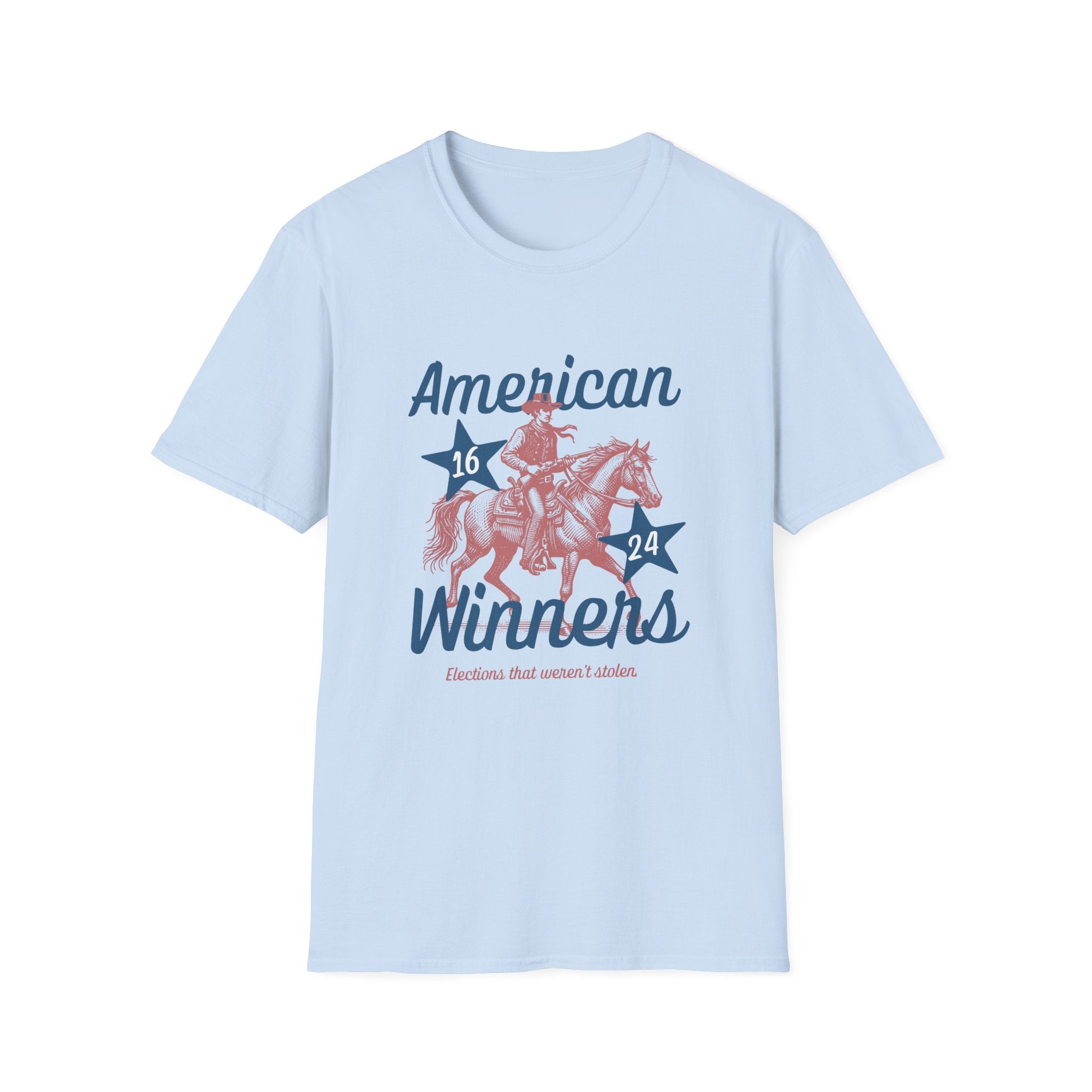 American Winners T-Shirt — Patriotic MAGA Cowboy Horse Graphic