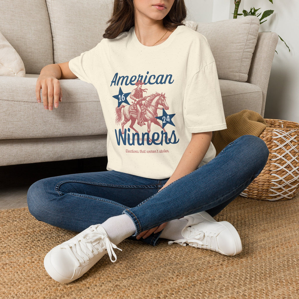 American Winners T-Shirt — Patriotic MAGA Cowboy Horse Graphic