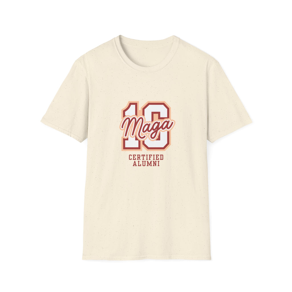 MAGA 16 Retro Collegiate T-Shirt — Certified Alumni Graphic Tee