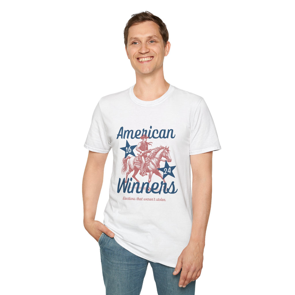 American Winners T-Shirt — Patriotic MAGA Cowboy Horse Graphic