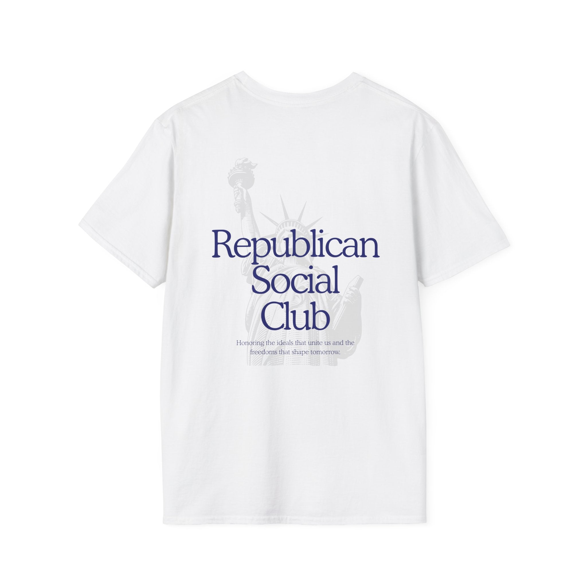 Statue of Liberty Minimalist T-Shirt - Small Chest Print, Patriotic Travel Tee