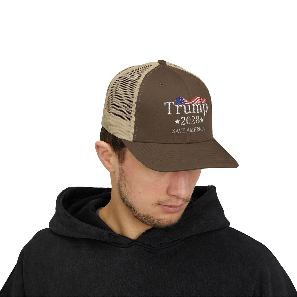 Trump 2028 Save America Trucker Hat with SnapBack