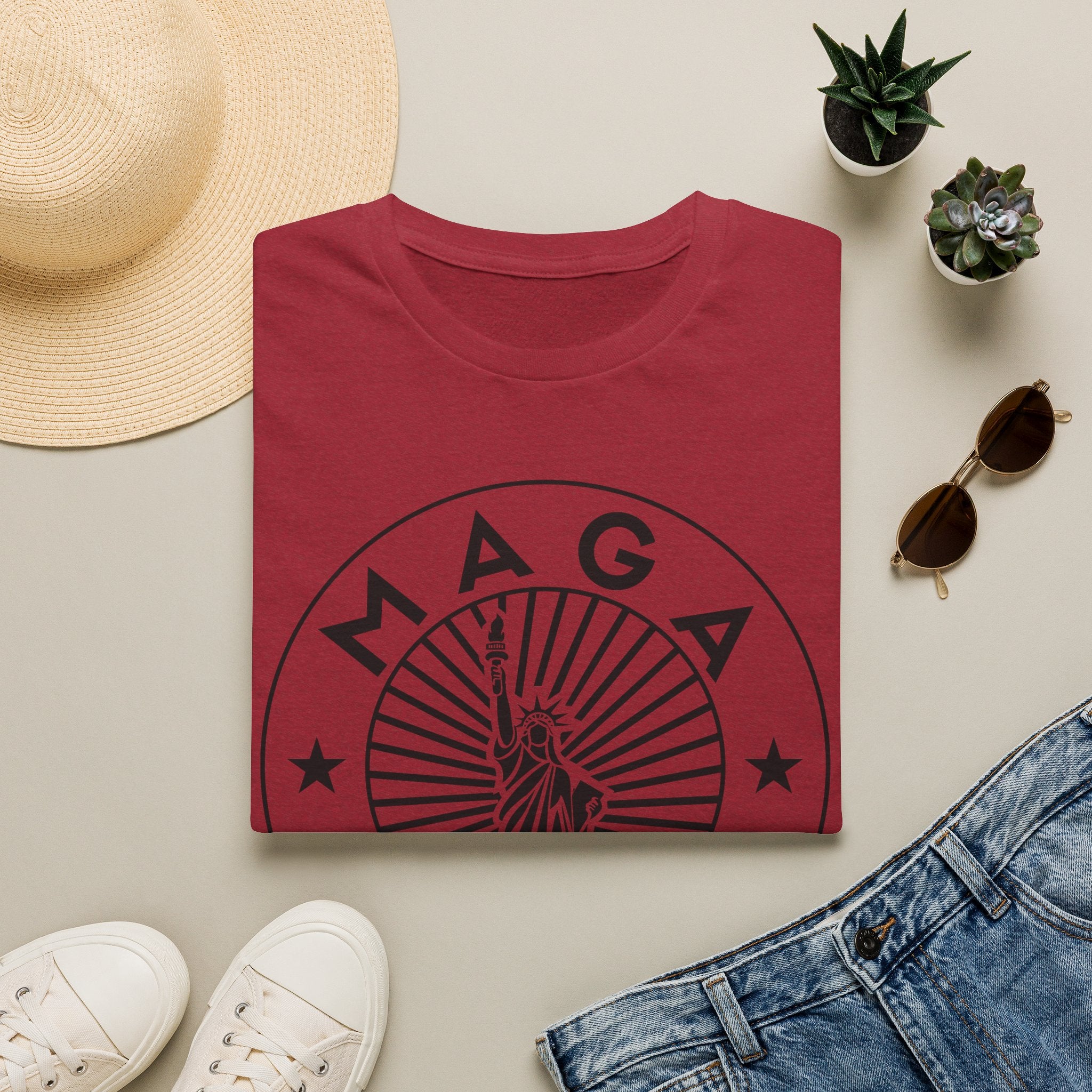 MAGA Dad T-Shirt - Patriotic Statue of Liberty Graphic Tee