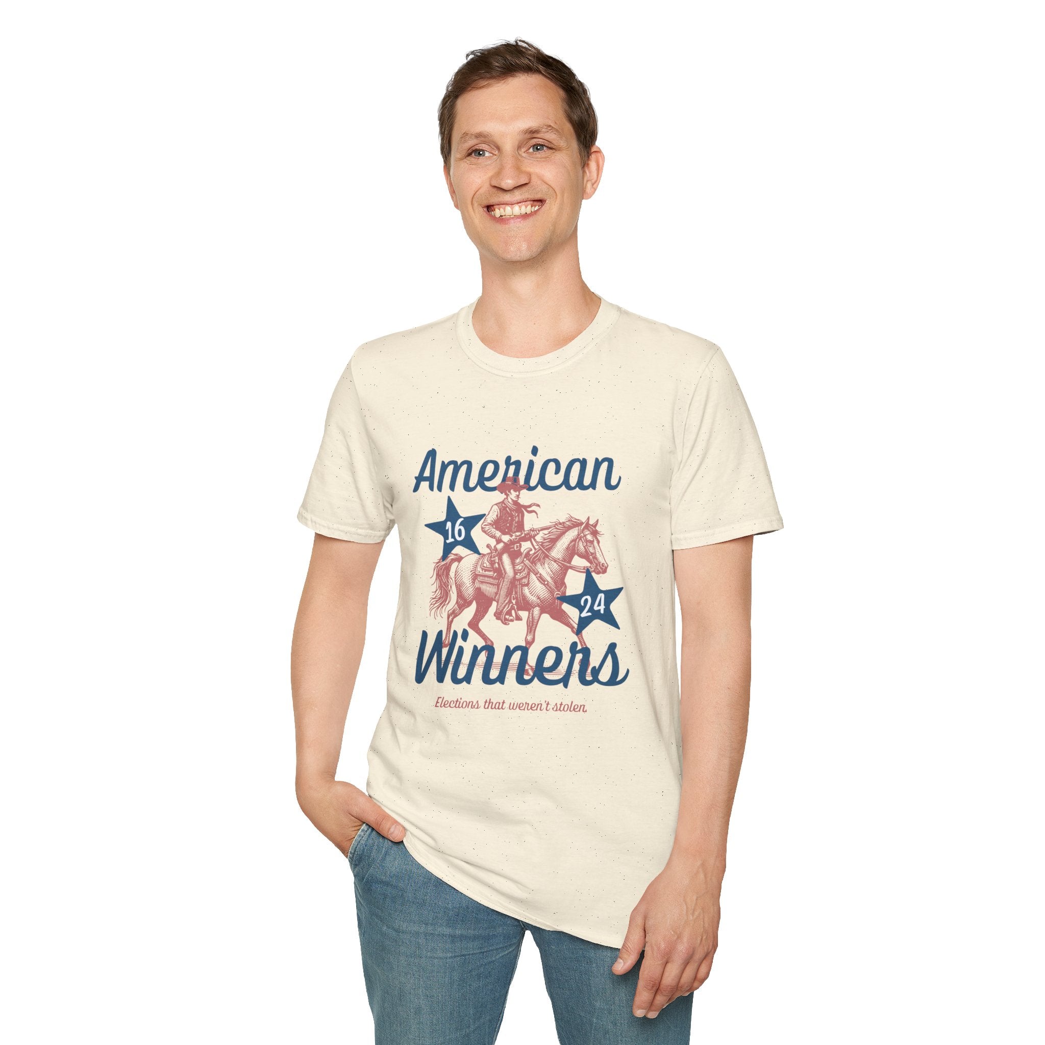 American Winners T-Shirt — Patriotic MAGA Cowboy Horse Graphic