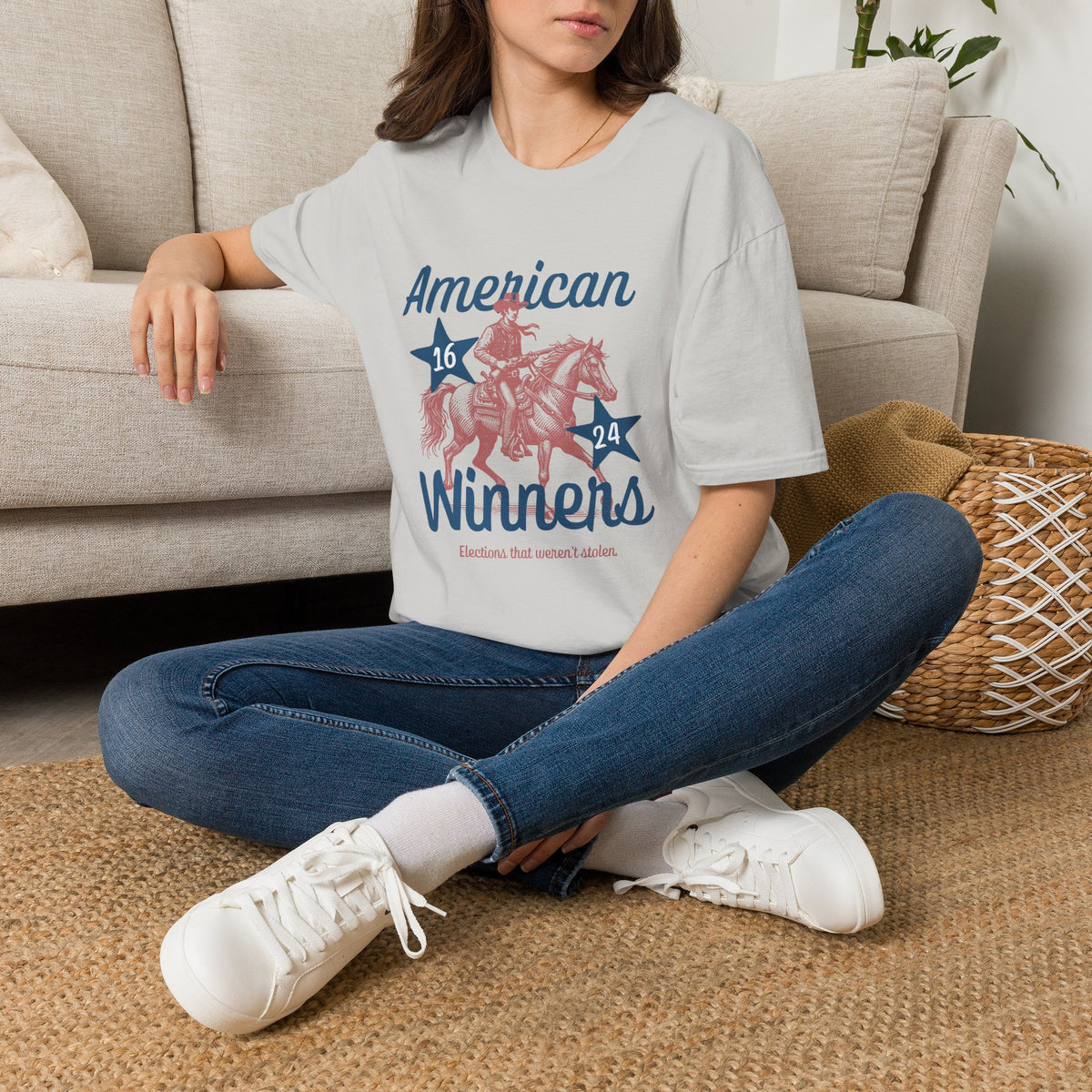 American Winners T-Shirt — Patriotic MAGA Cowboy Horse Graphic