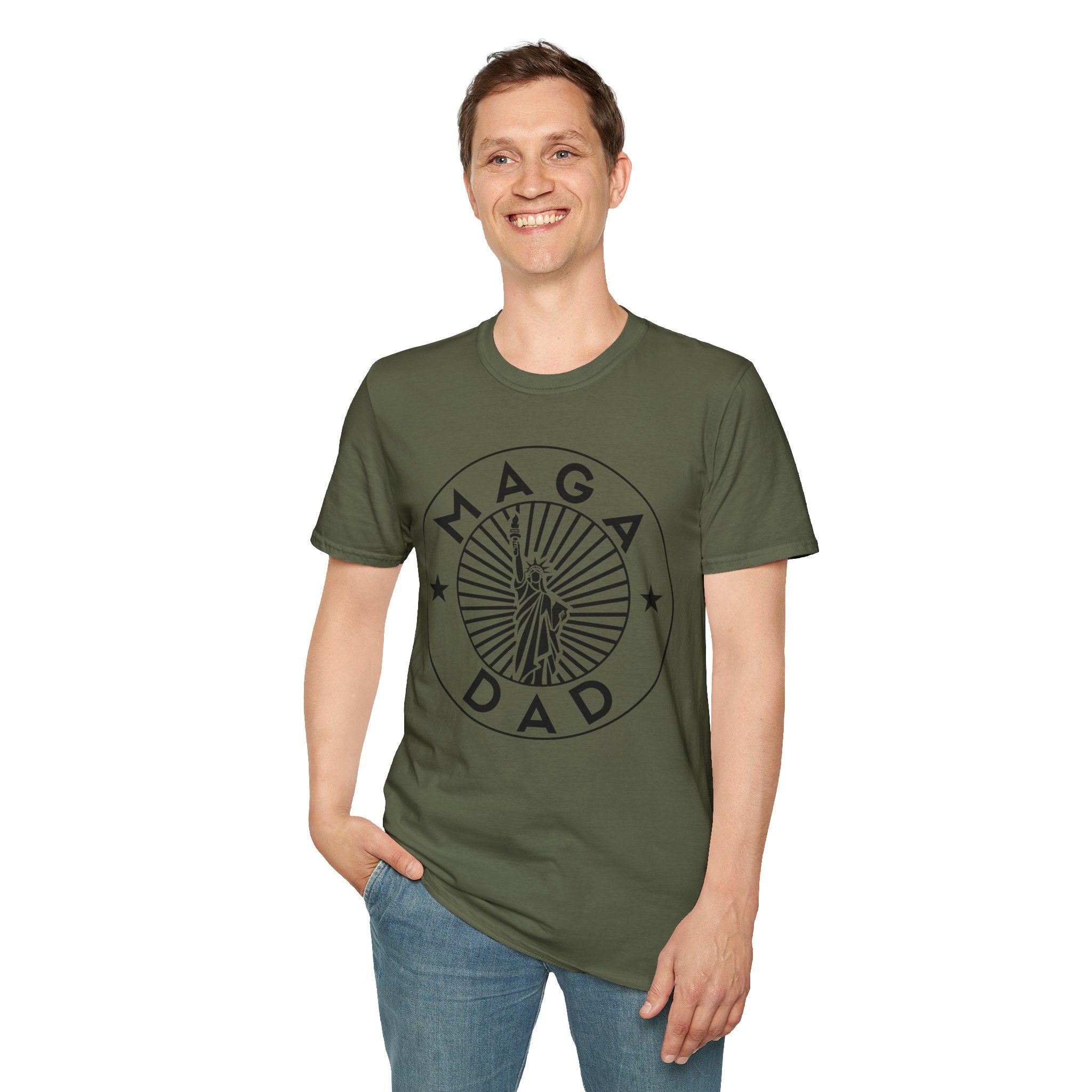 MAGA Dad T-Shirt — Patriotic Statue of Liberty Graphic Tee