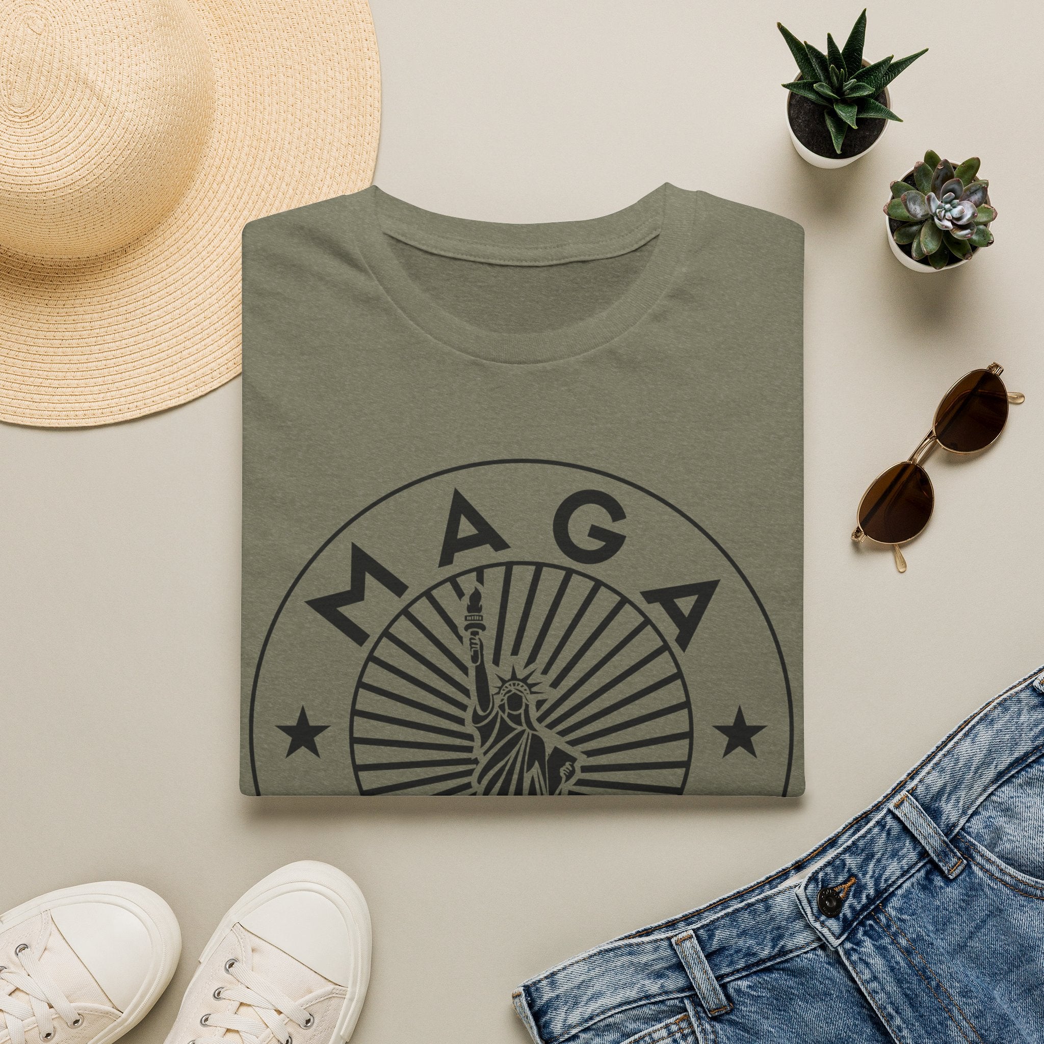 MAGA Dad T-Shirt - Patriotic Statue of Liberty Graphic Tee